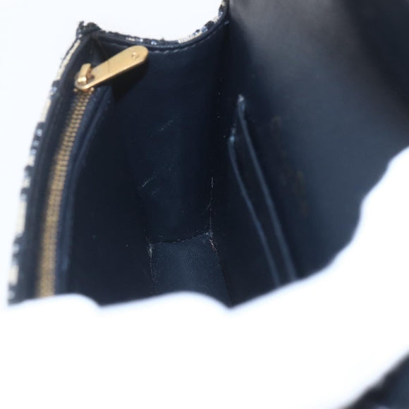 Christian Dior Trotter Canvas Saddle Waist bag Navy Gold Auth bs31962