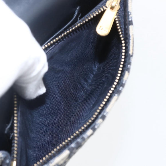 Christian Dior Trotter Canvas Saddle Waist bag Navy Gold Auth bs31962