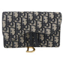 Christian Dior Trotter Canvas Saddle Waist bag Navy Gold Auth bs31962-13