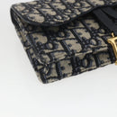 Christian Dior Trotter Canvas Saddle Waist bag Navy Gold Auth bs31962-8