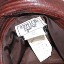 HERMES Hat Leather Brown Auth bs31964-14