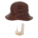 HERMES Hat Leather Brown Auth bs31964-3