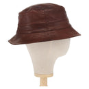 HERMES Hat Leather Brown Auth bs31964-5