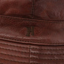 HERMES Hat Leather Brown Auth bs31964-8