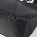 BVLGARI Hand Bag Leather Black Silver Auth bs31966-9