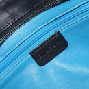 BVLGARI Hand Bag Leather Black Silver Auth bs31966-18