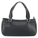 BVLGARI Hand Bag Leather Black Silver Auth bs31966-13