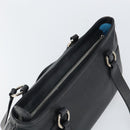 BVLGARI Hand Bag Leather Black Silver Auth bs31966-6