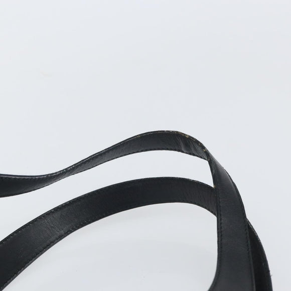 BVLGARI Hand Bag Leather Black Silver Auth bs31966