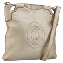 CARTIER Shoulder Bag Leather Gold Tone Auth bs31968-1