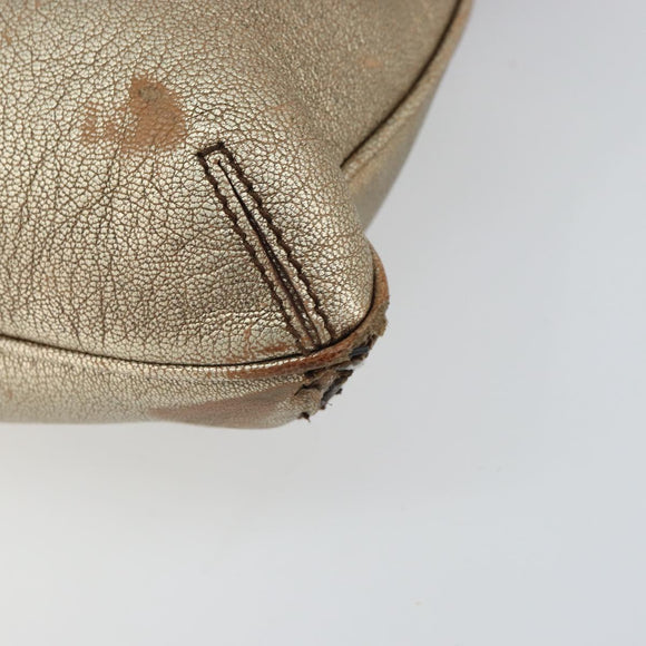 CARTIER Shoulder Bag Leather Gold Tone Auth bs31968