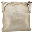 CARTIER Shoulder Bag Leather Gold Tone Auth bs31968-2
