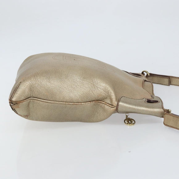 CARTIER Shoulder Bag Leather Gold Tone Auth bs31968