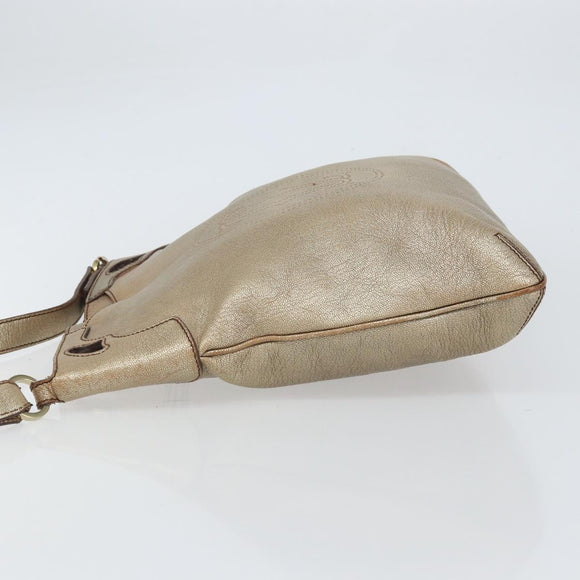 CARTIER Shoulder Bag Leather Gold Tone Auth bs31968