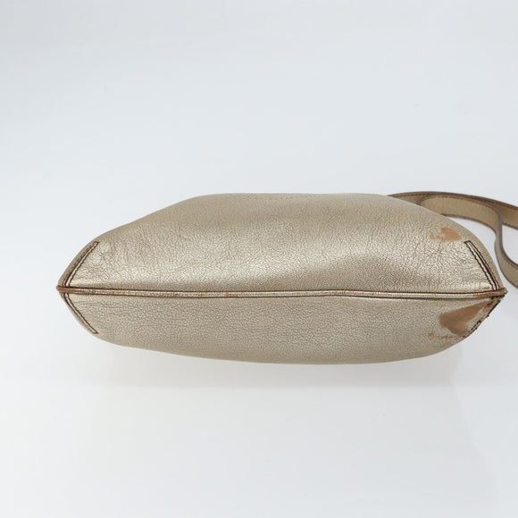 CARTIER Shoulder Bag Leather Gold Tone Auth bs31968