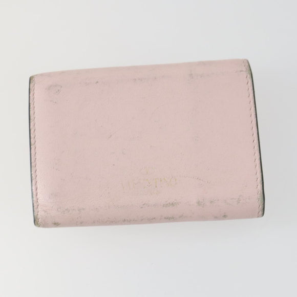 VALENTINO Wallet Leather 3 Set Pink Auth bs31971