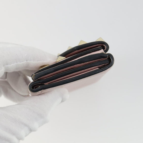 VALENTINO Wallet Leather 3 Set Pink Auth bs31971