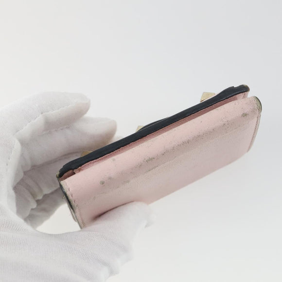 VALENTINO Wallet Leather 3 Set Pink Auth bs31971