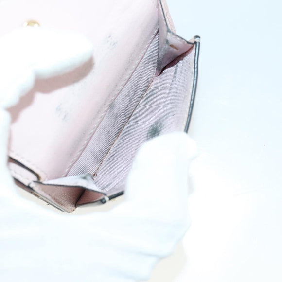 VALENTINO Wallet Leather 3 Set Pink Auth bs31971