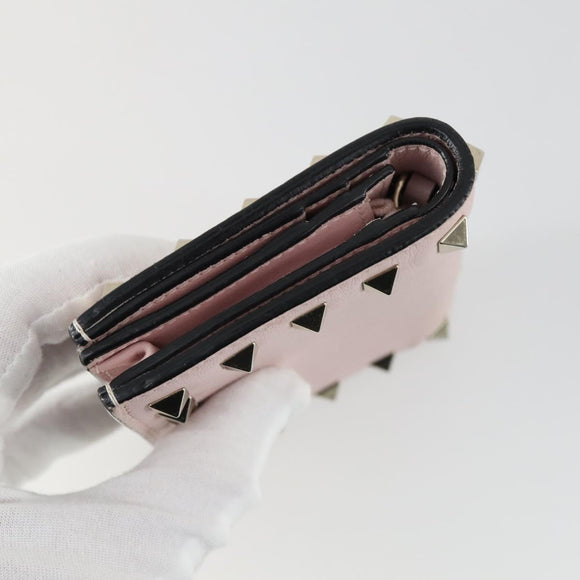 VALENTINO Wallet Leather 3 Set Pink Auth bs31971