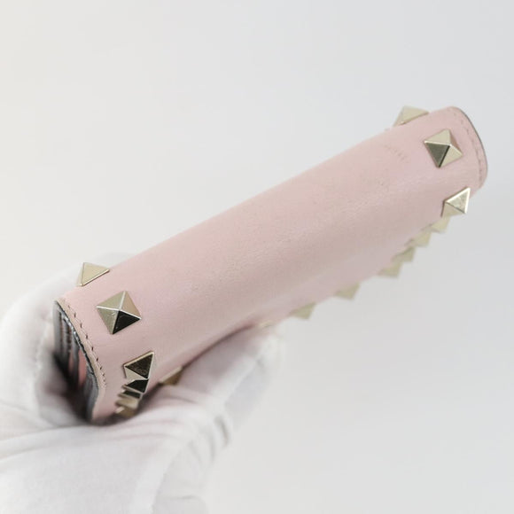 VALENTINO Wallet Leather 3 Set Pink Auth bs31971