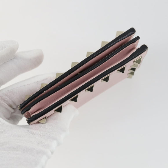 VALENTINO Wallet Leather 3 Set Pink Auth bs31971