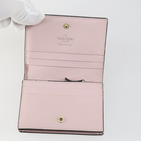 VALENTINO Wallet Leather 3 Set Pink Auth bs31971