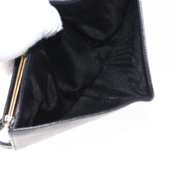 CHANEL Long Wallet Caviar Skin Black Gold CC Auth bs31972