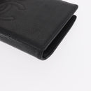 CHANEL Long Wallet Caviar Skin Black Gold CC Auth bs31972-14