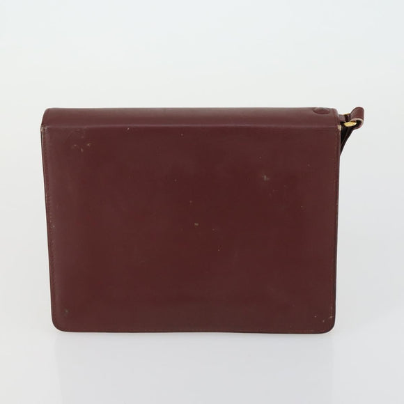 CARTIER Must Line Clutch Bag Leather 2 Set Bordeaux Auth bs31975