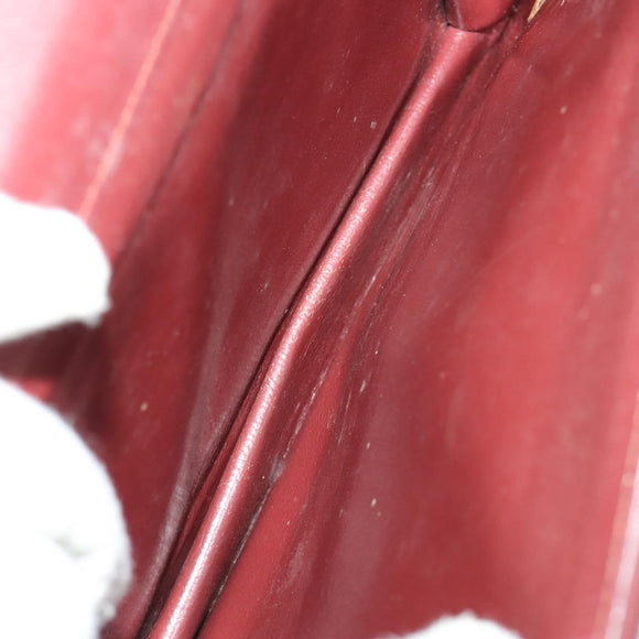 CARTIER Must Line Clutch Bag Leather 2 Set Bordeaux Auth bs31975