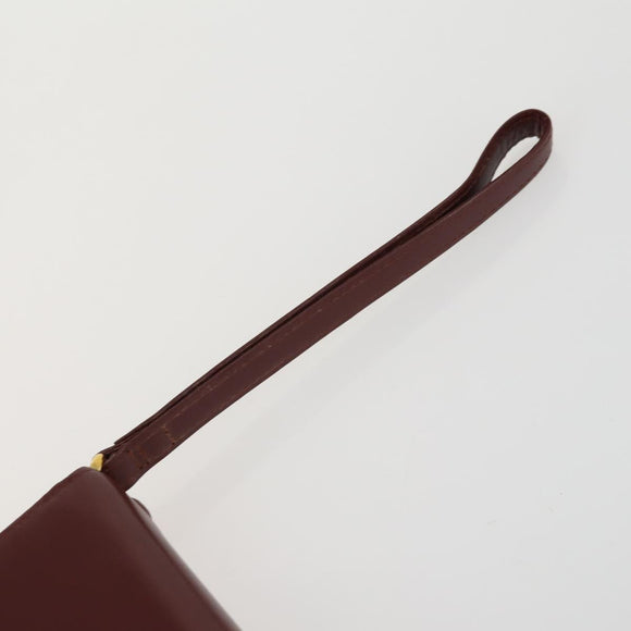 CARTIER Must Line Clutch Bag Leather 2 Set Bordeaux Auth bs31975