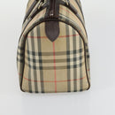 BURBERRY Nova Check Boston Bag Canvas Leather 2 Set Beige Auth bs31977-13