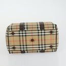 BURBERRY Nova Check Boston Bag Canvas Leather 2 Set Beige Auth bs31977-16