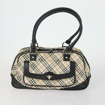 BURBERRY Nova Check Boston Bag Canvas Leather 2 Set Beige Auth bs31977 - 0
