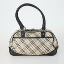 BURBERRY Nova Check Boston Bag Canvas Leather 2 Set Beige Auth bs31977-3