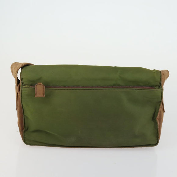 PRADA Shoulder Bag Nylon 3 Set Green Brown Auth bs31979