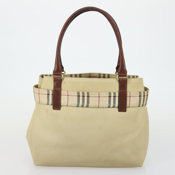 BURBERRY Nova Check Shoulder Bag Nylon Canvas 5 Set Yellow Beige Auth bs31981