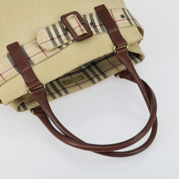 BURBERRY Nova Check Shoulder Bag Nylon Canvas 5 Set Yellow Beige Auth bs31981