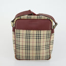 BURBERRY Nova Check Shoulder Bag Nylon Canvas 5 Set Yellow Beige Auth bs31981-17