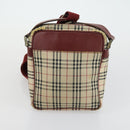 BURBERRY Nova Check Shoulder Bag Nylon Canvas 5 Set Yellow Beige Auth bs31981-18