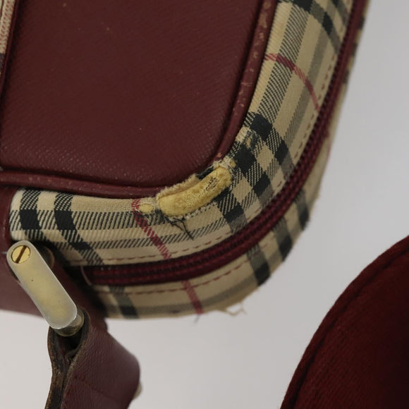 BURBERRY Nova Check Shoulder Bag Nylon Canvas 5 Set Yellow Beige Auth bs31981
