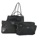 PRADA Shoulder Bag Nylon 3 Set Black Auth bs31983-1
