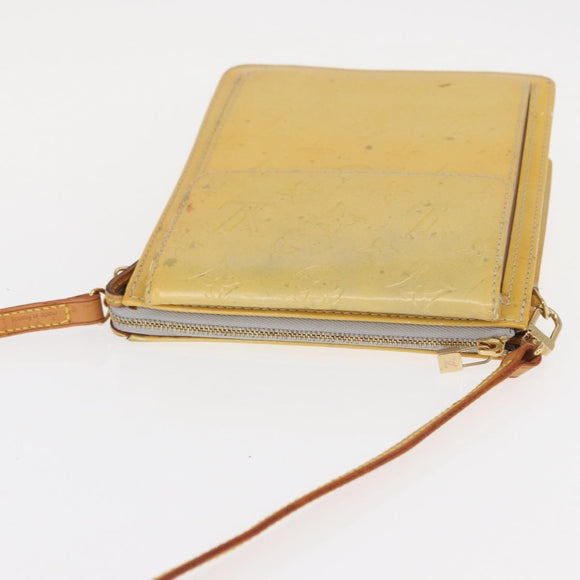 LOUIS VUITTON Monogram Vernis Motto Accessory Pouch Gris M91030 LV Auth bs31986