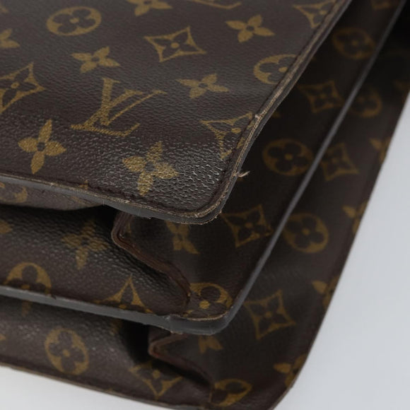LOUIS VUITTON Monogram Serviette Fermoir Business Bag M53305 LV Auth bs32001