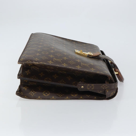 LOUIS VUITTON Monogram Serviette Fermoir Business Bag M53305 LV Auth bs32001