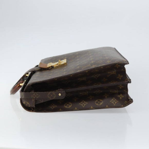 LOUIS VUITTON Monogram Serviette Fermoir Business Bag M53305 LV Auth bs32001