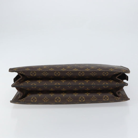 LOUIS VUITTON Monogram Serviette Fermoir Business Bag M53305 LV Auth bs32001