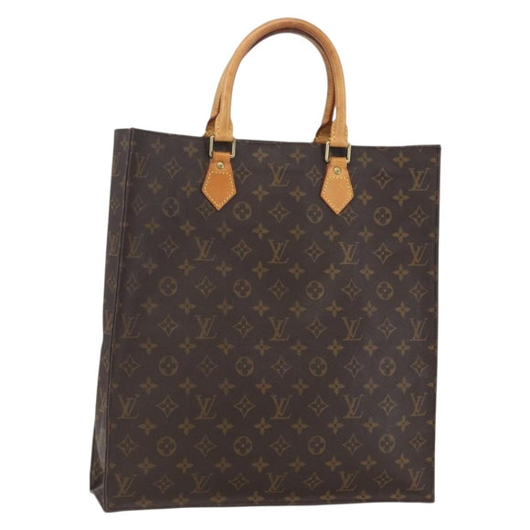LOUIS VUITTON Monogram Sac Plat Hand Bag M51140 LV Auth bs32005