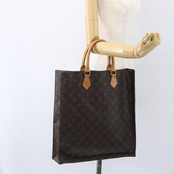 LOUIS VUITTON Monogram Sac Plat Hand Bag M51140 LV Auth bs32005